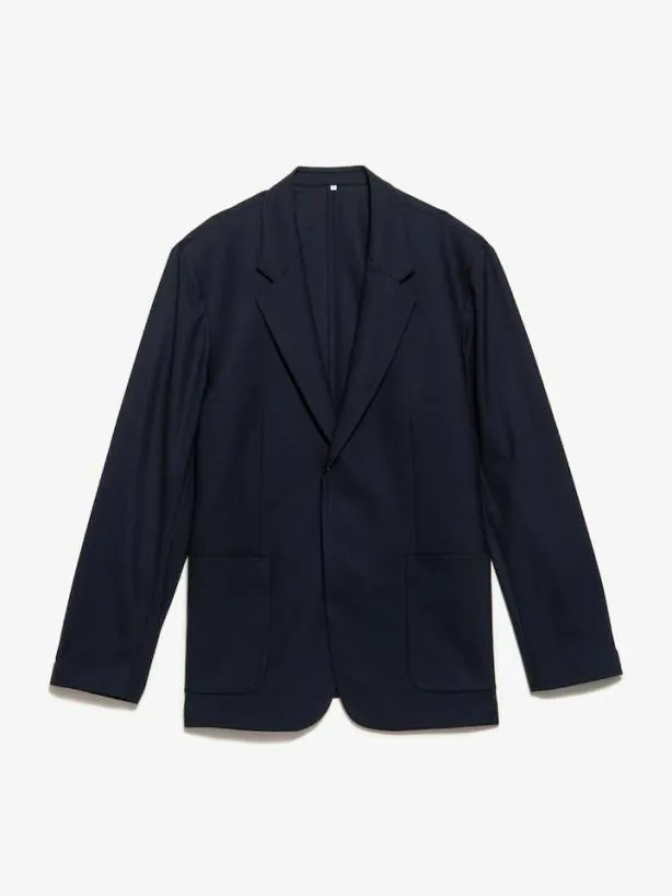 Frame Unstructured Wool Blazer In Dark Navy Dark Navy Men Jackets and Coats