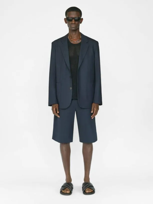 Frame Unstructured Wool Blazer In Dark Navy Dark Navy Men Jackets and Coats Frame Unstructured Wool Blazer In Dark Navy Dark Navy Men Jackets and Coats