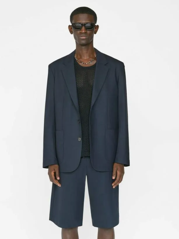 Frame Unstructured Wool Blazer In Dark Navy Dark Navy Men Jackets and Coats Frame Unstructured Wool Blazer In Dark Navy Dark Navy Men Jackets and Coats