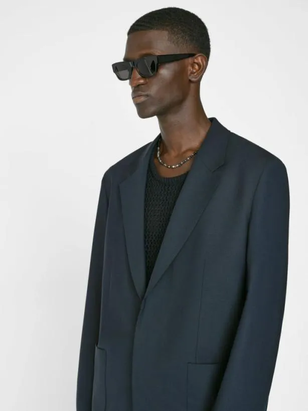 Frame Unstructured Wool Blazer In Dark Navy Dark Navy Men Jackets and Coats Frame Unstructured Wool Blazer In Dark Navy Dark Navy Men Jackets and Coats