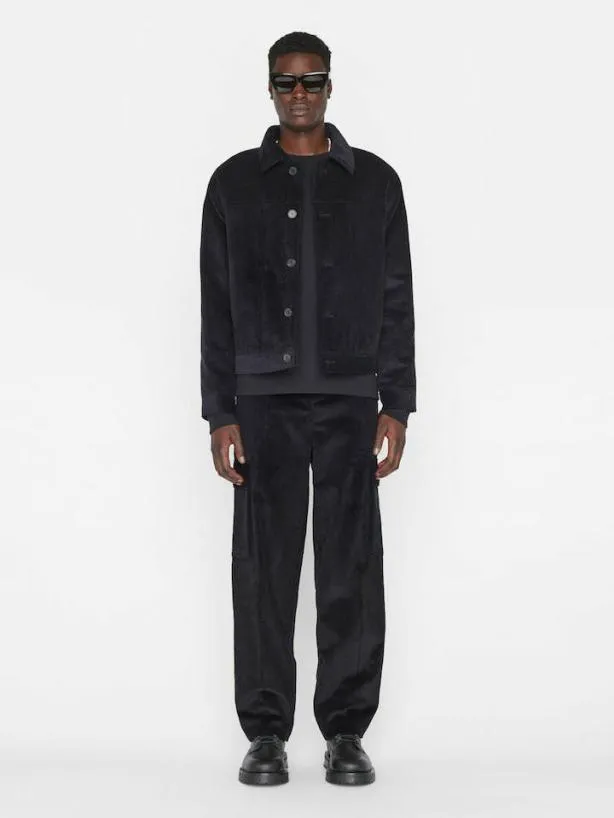 Frame Wide Wale Corduroy Trucker Jacket In Noir Noir Men Jackets and Coats Frame Wide Wale Corduroy Trucker Jacket In Noir Noir Men Jackets and Coats