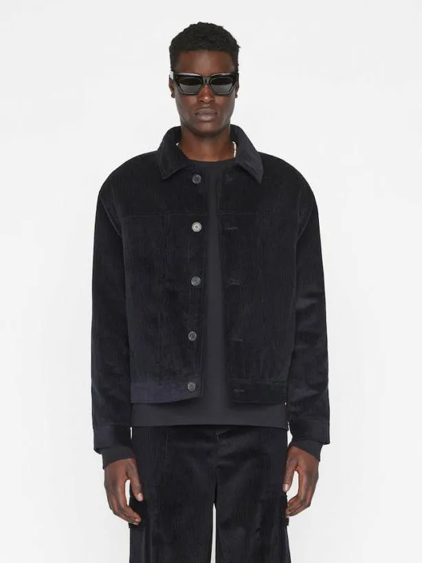 Frame Wide Wale Corduroy Trucker Jacket In Noir Noir Men Jackets and Coats Frame Wide Wale Corduroy Trucker Jacket In Noir Noir Men Jackets and Coats