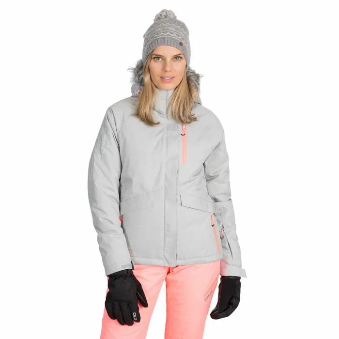 Francesca DLX Waterproof RECCO Ski Jacket Platinum Marl Women Trespass Ski Jackets Francesca DLX Waterproof RECCO Ski Jacket Platinum Marl Women Trespass Ski Jackets