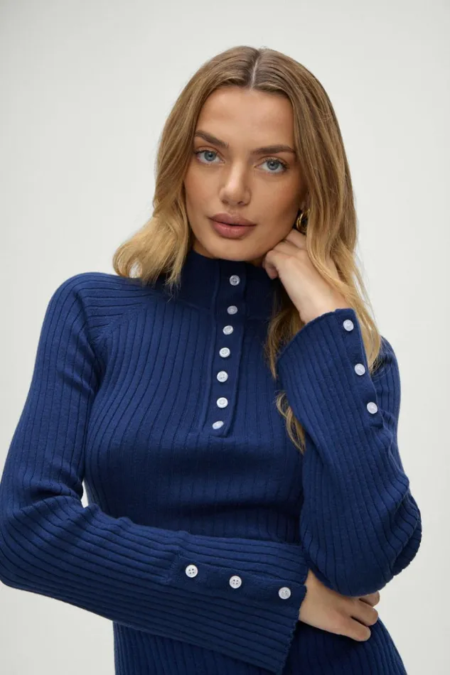Frankies Bikinis Duke Sweater Midnight Blue Women Cloud Knits