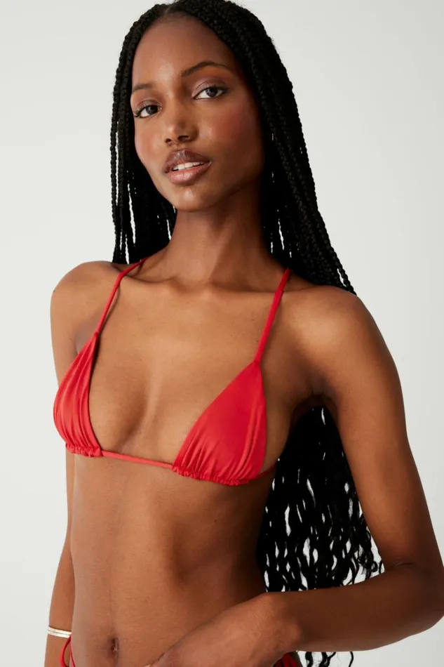 Frankies Bikinis Lumia Triangle Bikini Top True Red Women Forever Collection