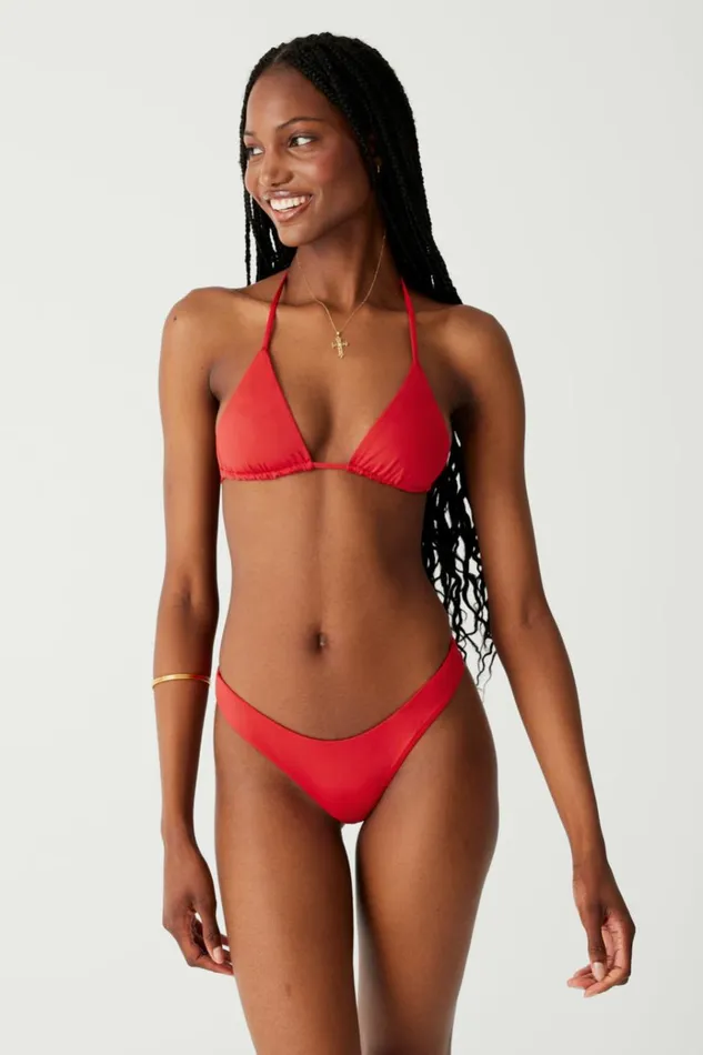 Frankies Bikinis Nick String Triangle Bikini Top True Red Women Forever Collection Frankies Bikinis Nick String Triangle Bikini Top True Red Women Forever Collection