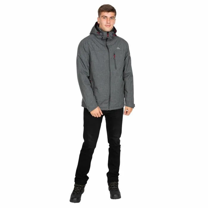Fyfinn Padded Waterproof Jacket Dark Grey Men Trespass Waterproof Jackets