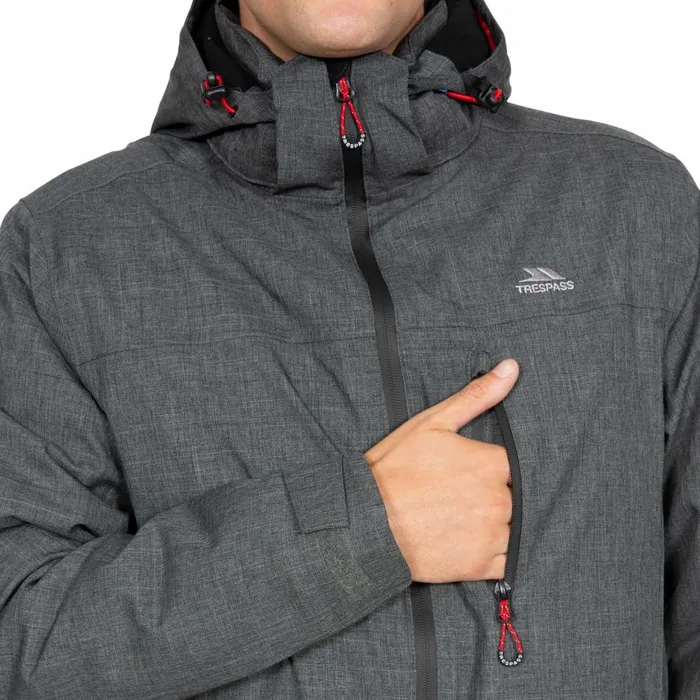 Fyfinn Padded Waterproof Jacket Dark Grey Men Trespass Waterproof Jackets