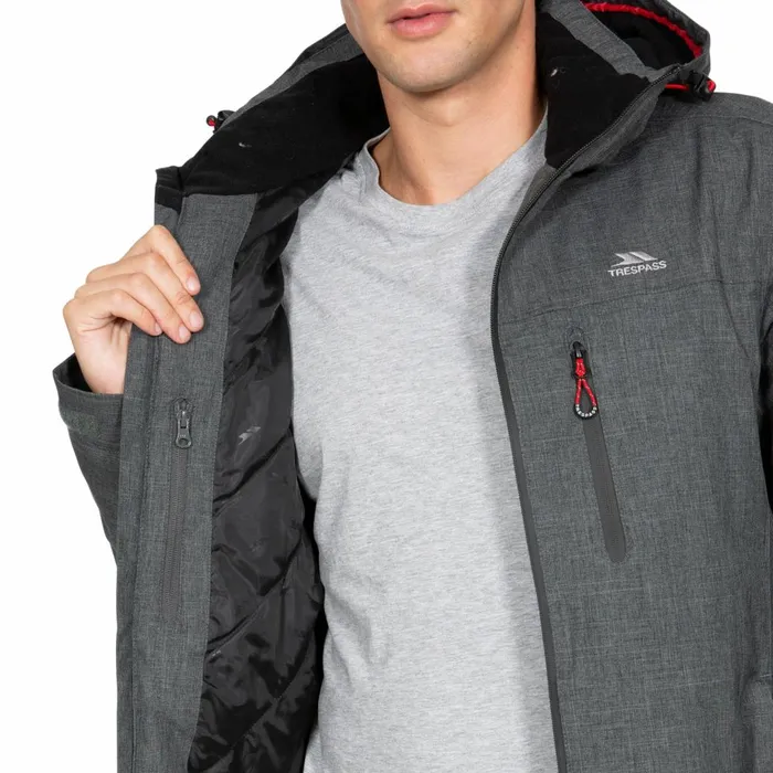 Fyfinn Padded Waterproof Jacket Dark Grey Men Trespass Waterproof Jackets