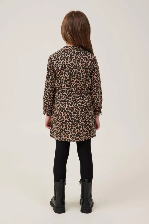 Girls Dresses Cotton On Maria Denim Dress Leopard Print