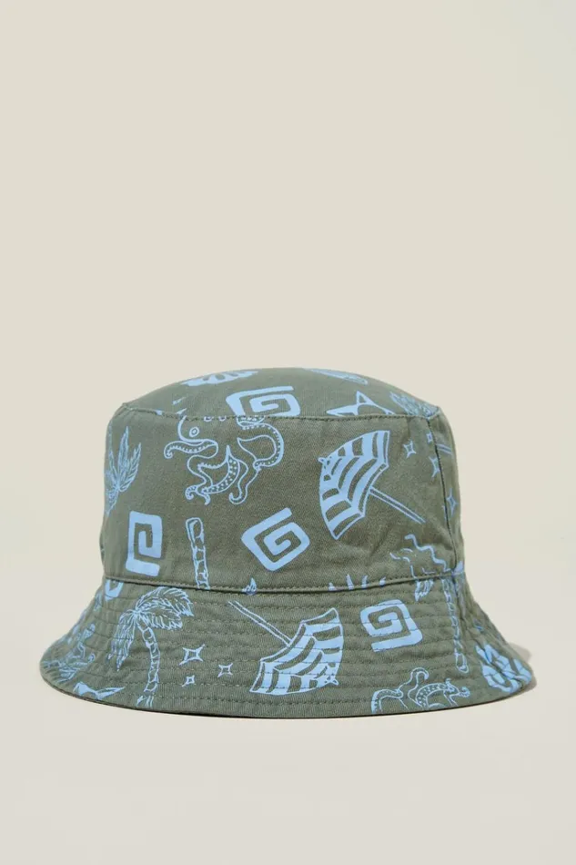 Girls Hats and Beanies Cotton On Kids Reversible Bucket Hat Swag Greenmykonos