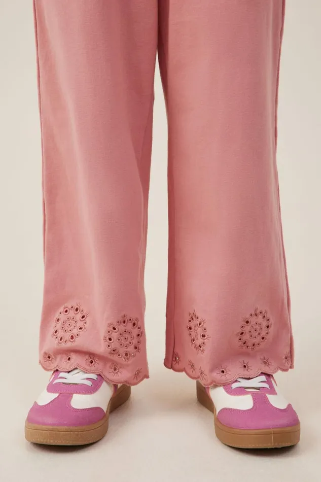 Girls Leggings Pants and Jeans Cotton On Piper Broderie Pant Clay Pigeon
