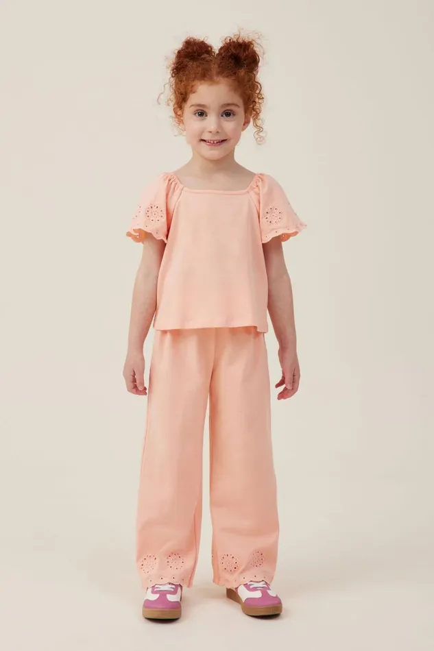 Girls Leggings Pants and Jeans Cotton On Piper Broderie Pant Tropical Orange Girls Leggings Pants and Jeans Cotton On Piper Broderie Pant Tropical Orange