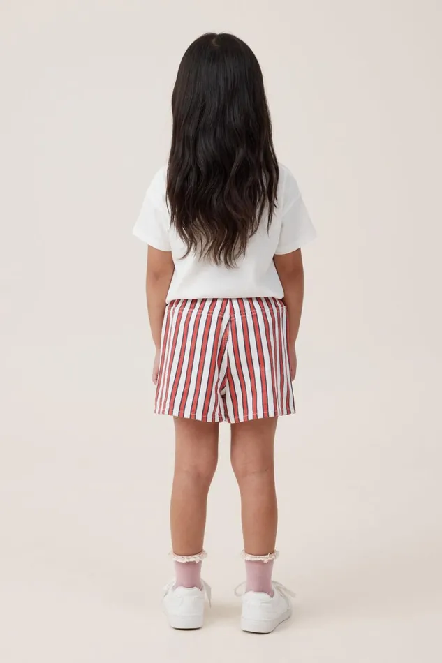 Girls Shorts Skirts and Playsuits Cotton On Renee Denim Short Vanillared Stripe Girls Shorts Skirts and Playsuits Cotton On Renee Denim Short Vanillared Stripe
