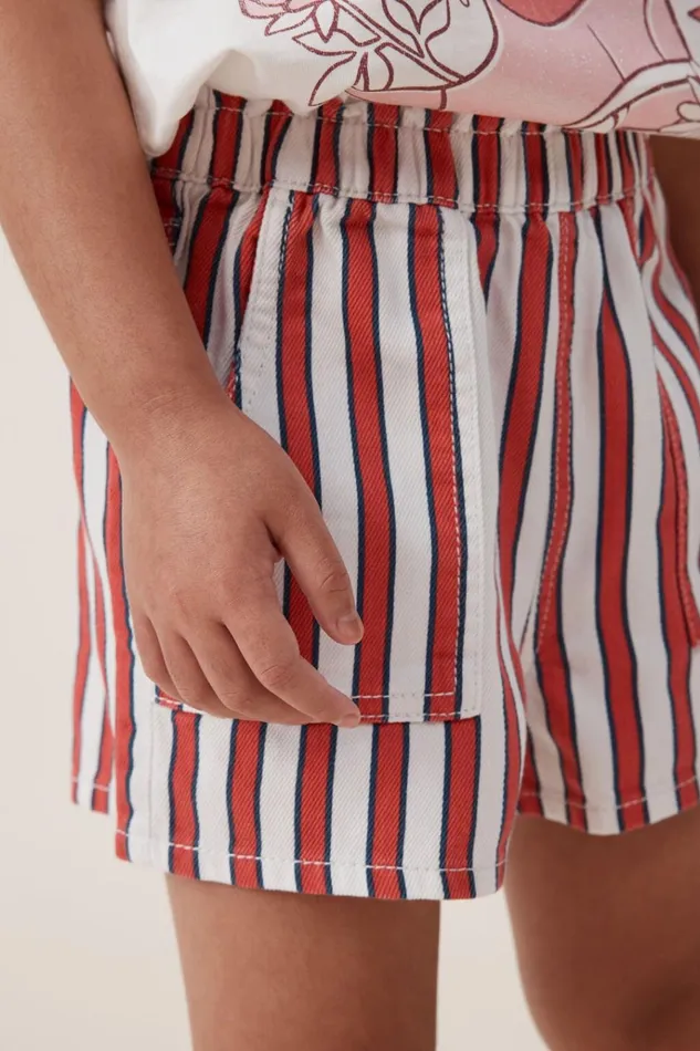Girls Shorts Skirts and Playsuits Cotton On Renee Denim Short Vanillared Stripe Girls Shorts Skirts and Playsuits Cotton On Renee Denim Short Vanillared Stripe
