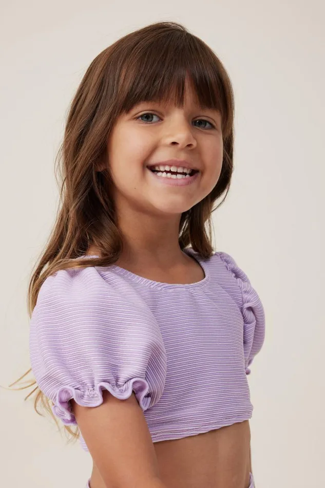 Girls Swimwear Cotton On Paige Puff Sleeve Bikini Lilac Dropsparkle Girls Swimwear Cotton On Paige Puff Sleeve Bikini Lilac Dropsparkle