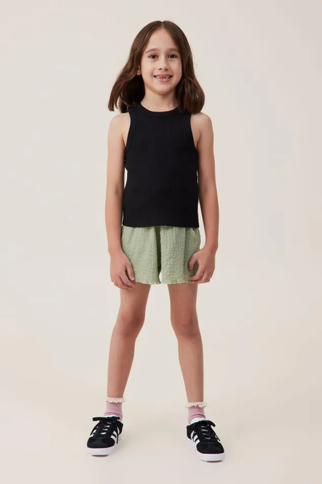 Girls Tops and TShirts Cotton On Eleanor Tank Black Rib Girls Tops and TShirts Cotton On Eleanor Tank Black Rib