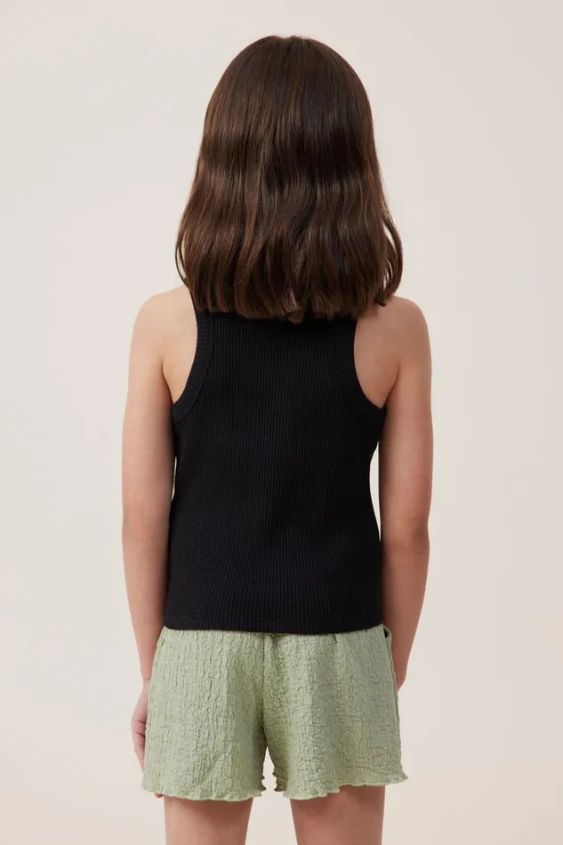 Girls Tops and TShirts Cotton On Eleanor Tank Black Rib Girls Tops and TShirts Cotton On Eleanor Tank Black Rib