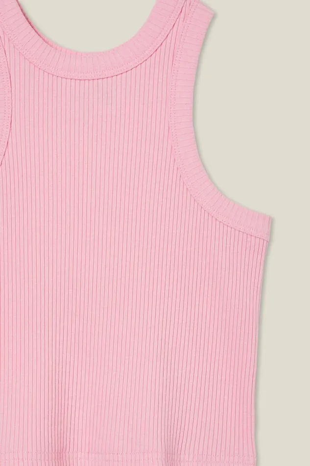 Girls Tops and TShirts Cotton On Eleanor Tank Cali Pink Rib Girls Tops and TShirts Cotton On Eleanor Tank Cali Pink Rib
