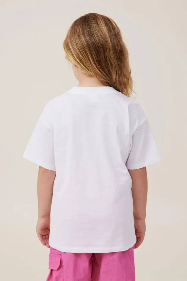 Girls Tops and TShirts Cotton On License Drop Shoulder Short Sleeve Tee Lcn Mat Barbiewhite Girls Tops and TShirts Cotton On License Drop Shoulder Short Sleeve Tee Lcn Mat Barbiewhite