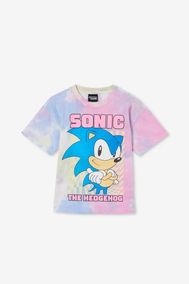 Girls Tops and TShirts Cotton On License Drop Shoulder Short Sleeve Tee Lcn Seg Sonic The Hedgehogtie Dye Girls Tops and TShirts Cotton On License Drop Shoulder Short Sleeve Tee Lcn Seg Sonic The Hedgehogtie Dye