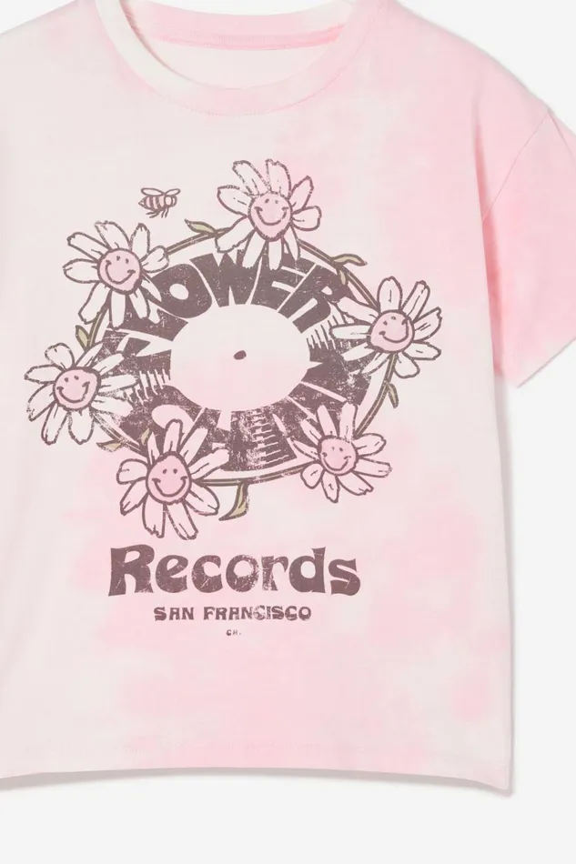 Girls Tops and TShirts Cotton On Poppy Short Sleeve Print Tee Blush Pink Tie Dyeflower Records Girls Tops and TShirts Cotton On Poppy Short Sleeve Print Tee Blush Pink Tie Dyeflower Records