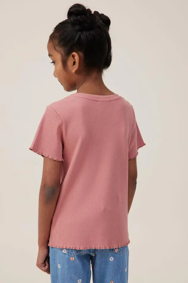 Girls Tops and TShirts Cotton On Raya Rib Baby Tee Clay Pigeon Rib Girls Tops and TShirts Cotton On Raya Rib Baby Tee Clay Pigeon Rib
