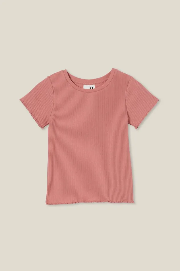 Girls Tops and TShirts Cotton On Raya Rib Baby Tee Clay Pigeon Rib Girls Tops and TShirts Cotton On Raya Rib Baby Tee Clay Pigeon Rib