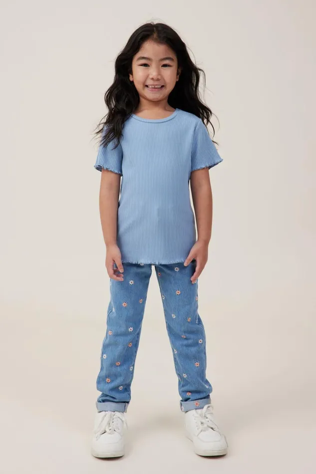 Girls Tops and TShirts Cotton On Raya Rib Baby Tee Dusty Blue Rib Girls Tops and TShirts Cotton On Raya Rib Baby Tee Dusty Blue Rib