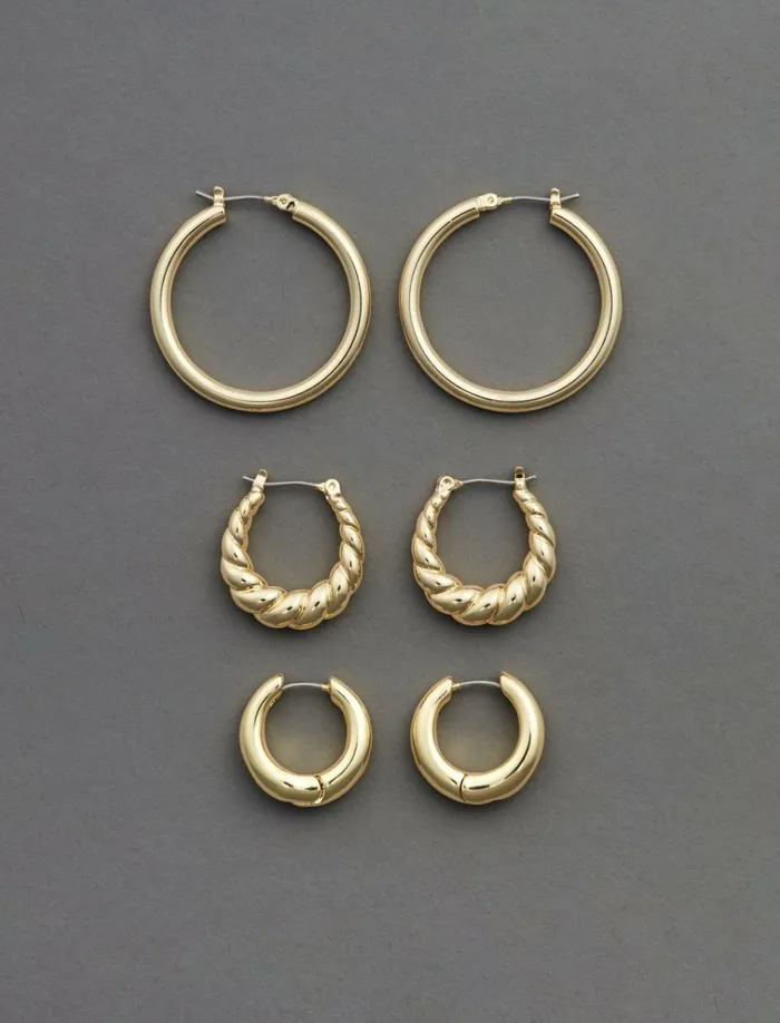 Gold Trio Hoop Set Gold Women Lucky Brand Jewelry