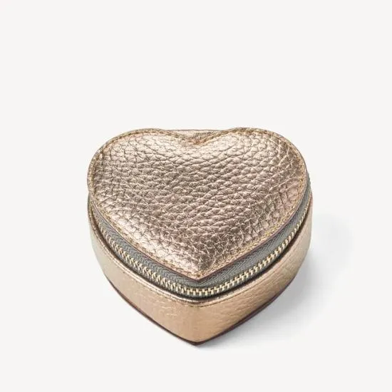 Heart Ring Box Champagne Pebble Women Aspinal Of London Jewellery Boxes