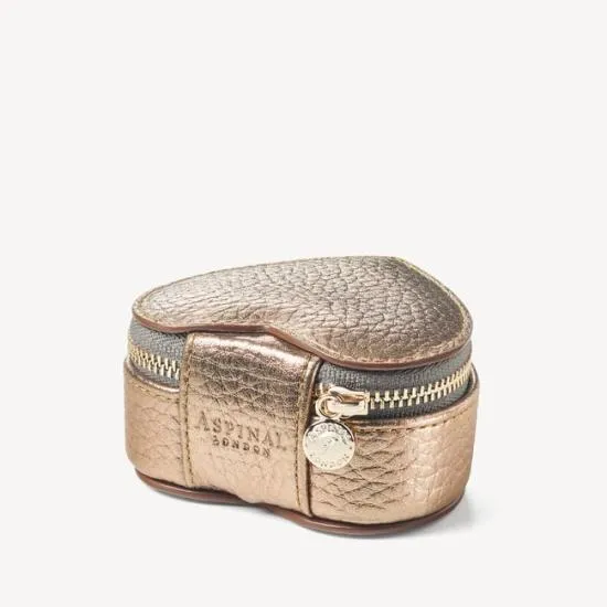 Heart Ring Box Champagne Pebble Women Aspinal Of London Jewellery Boxes