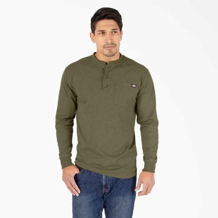 Heavyweight Heathered Long Sleeve Henley TShirt Military Green Heather Military Green Heather mld Men Dickies Long Sleeve Work Shirts Heavyweight Heathered Long Sleeve Henley TShirt Military Green Heather Military Green Heather mld Men Dickies Long Sleeve Work Shirts