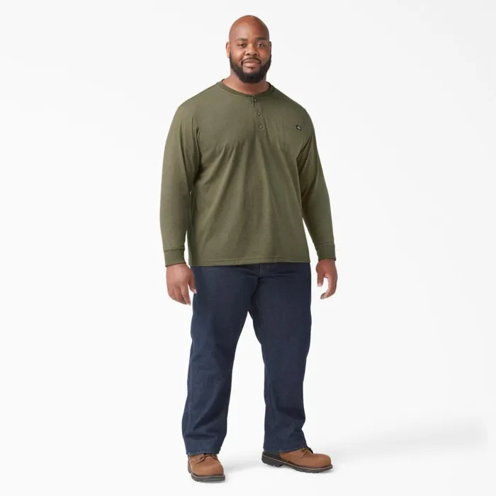Heavyweight Heathered Long Sleeve Henley TShirt Military Green Heather Military Green Heather mld Men Dickies Long Sleeve Work Shirts Heavyweight Heathered Long Sleeve Henley TShirt Military Green Heather Military Green Heather mld Men Dickies Long Sleeve Work Shirts