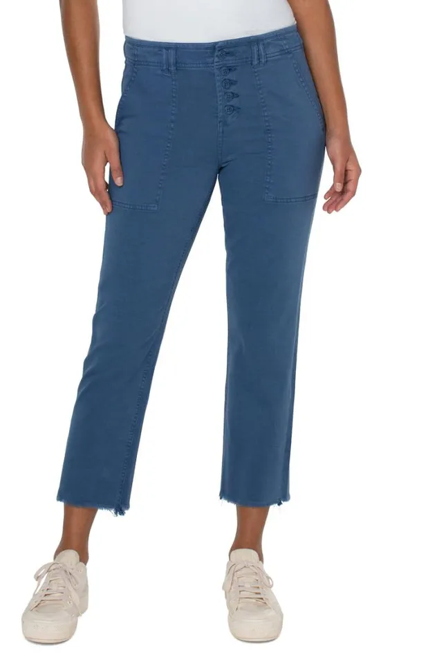 HIRISE Women Liverpool Los Angeles HIRISE CROP STRAIGHT WITH EXPOSED BUTTON FLY Queen Blue HIRISE Women Liverpool Los Angeles HIRISE CROP STRAIGHT WITH EXPOSED BUTTON FLY Queen Blue