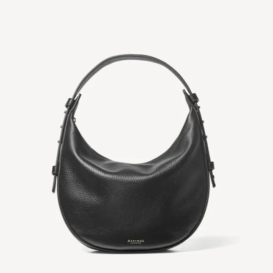 Hobo Crescent Black Pebble Women Aspinal Of London Shoulder
