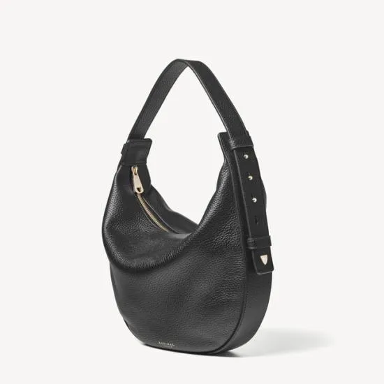 Hobo Crescent Black Pebble Women Aspinal Of London Shoulder