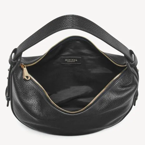 Hobo Crescent Black Pebble Women Aspinal Of London Shoulder