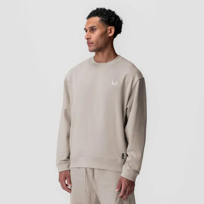 Hoodies and Sweatshirts Men ASRV Herringbone Terry Crewneck Chai
