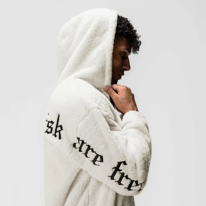Hoodies and Sweatshirts Men ASRV Sherpa Recovery Full Zip Hoodie Ivory Creamblack