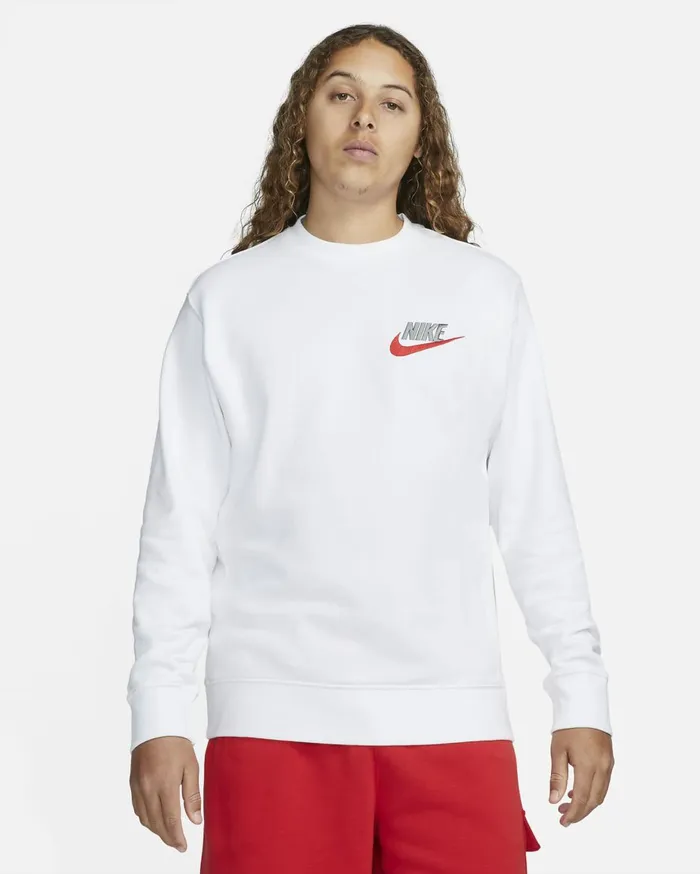 Hoodies And Sweatshirts Men Nike Club White