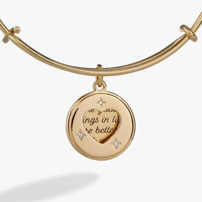 Iconic Women Alex And Ani Hidden Message Heart Affirmation Bangle Gold