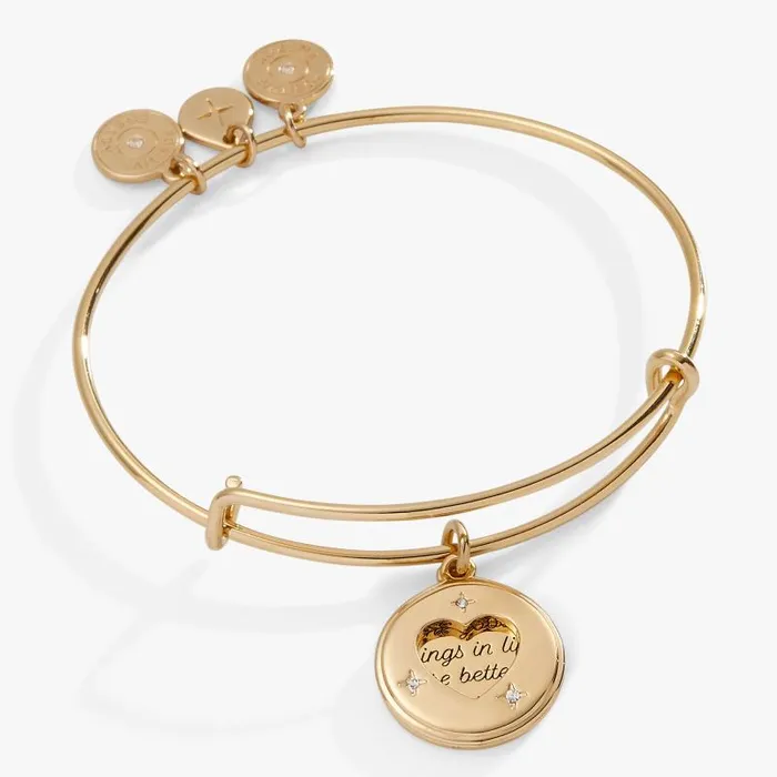 Iconic Women Alex And Ani Hidden Message Heart Affirmation Bangle Gold