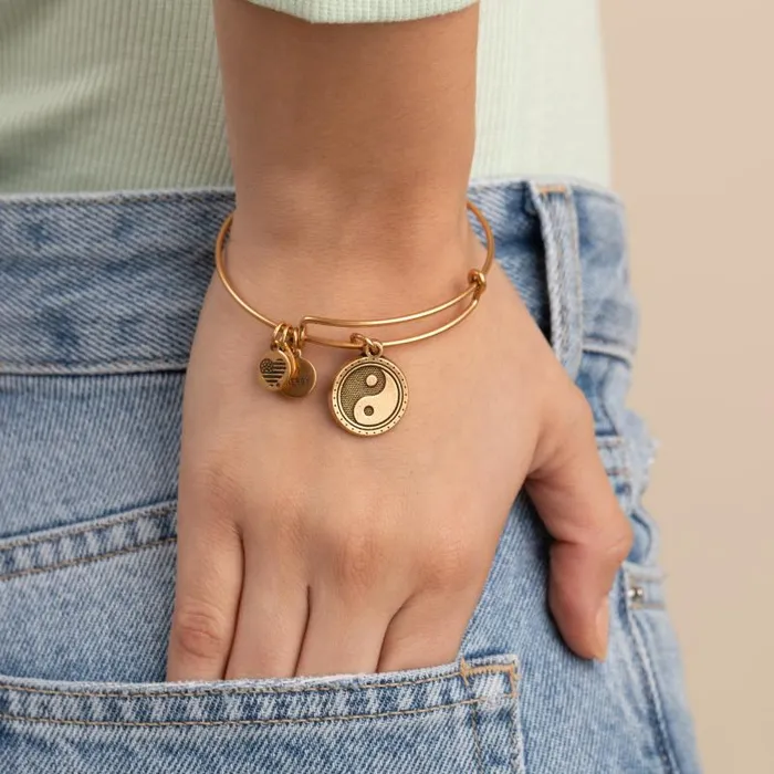 Iconic Women Alex And Ani Yin Yang Charm Bangle Rafaelian Silver