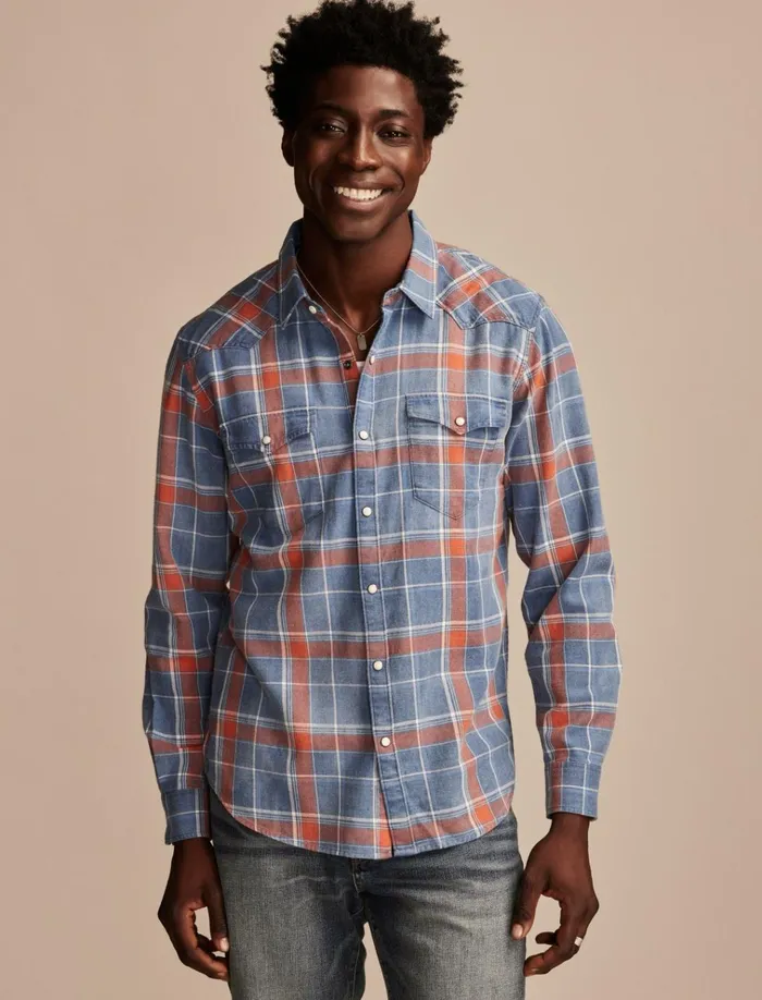 Indigo Twill Long Sleeve Masa Western Shirt Red Multi Men Lucky Brand Shirts and Tops Indigo Twill Long Sleeve Masa Western Shirt Red Multi Men Lucky Brand Shirts and Tops