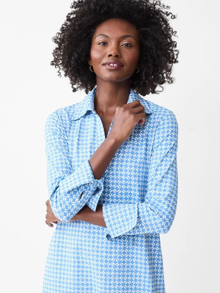 JMclaughlin Cagney Dress In Neo Sugar Cane Medium Blueoff White Women Dresses JMclaughlin Cagney Dress In Neo Sugar Cane Medium Blueoff White Women Dresses