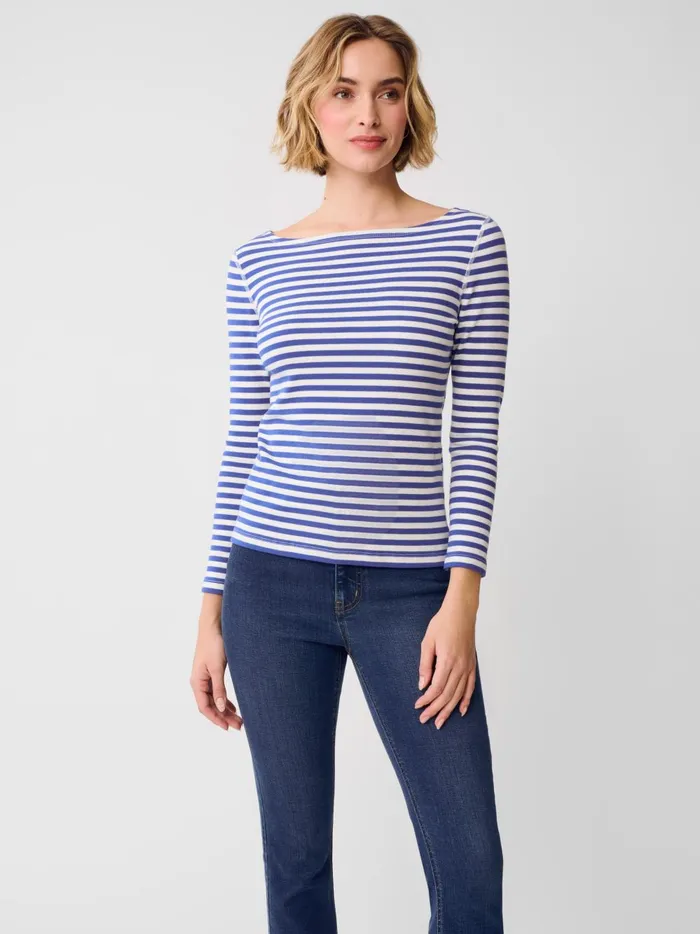 JMclaughlin Goldie Tee In Stripe Whiteblue Women Shirts and Tops JMclaughlin Goldie Tee In Stripe Whiteblue Women Shirts and Tops