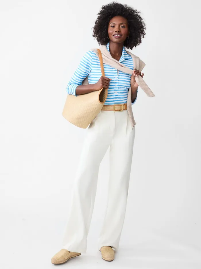 JMclaughlin Minetta Straw Tote Bag Natural Women Handbags