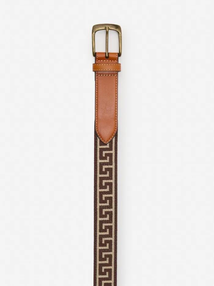 JMclaughlin Needlepoint Belt In Greek Key Dark Brownbrown Men Belts JMclaughlin Needlepoint Belt In Greek Key Dark Brownbrown Men Belts