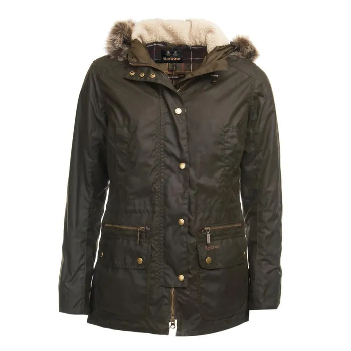 Jackets Women Orvis Barbour Kelsall Wax Parka Olive